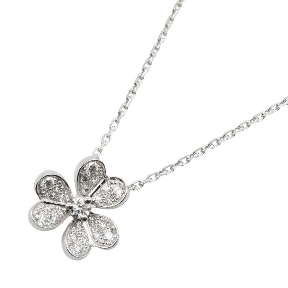 Van Cleef & Arpels Frivole Diamond Necklace Mini Jewelry 18KWG (White Gold) W...